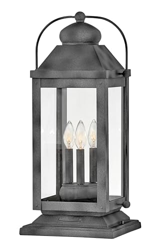 Hinkley Anchorage Large Outdoor Lantern - Aluminum, Clear Glass, Aged Zinc
