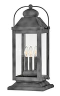 Hinkley Anchorage Large Outdoor Lantern - Aluminum, Clear Glass, Aged Zinc