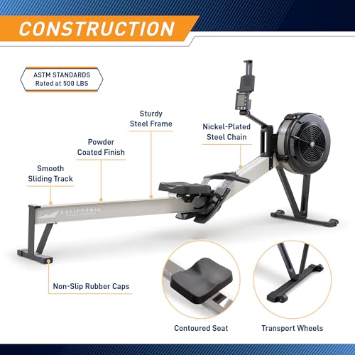 MARCY Deluxe Rowing Machine with Adjustable Air Resistance Multi