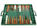 Zaza & Sacci Genuine Dollaro Leather Backgammon Set Large 23" Green