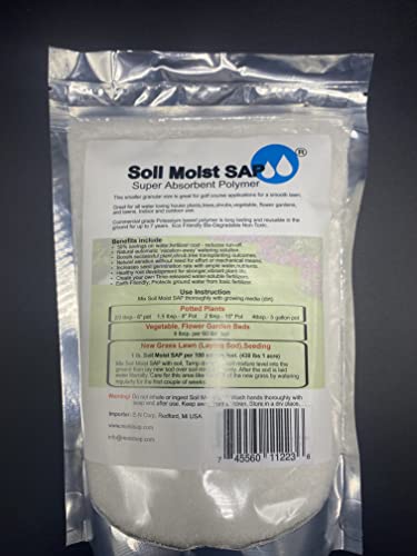 Soil Moist SAP Super Absorbent Polymer Water Retention Polymer for Grass and Gardens 45 Lb.