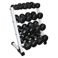 Ader Sporting Goods Rubber Dumbbells Set with Rack Black