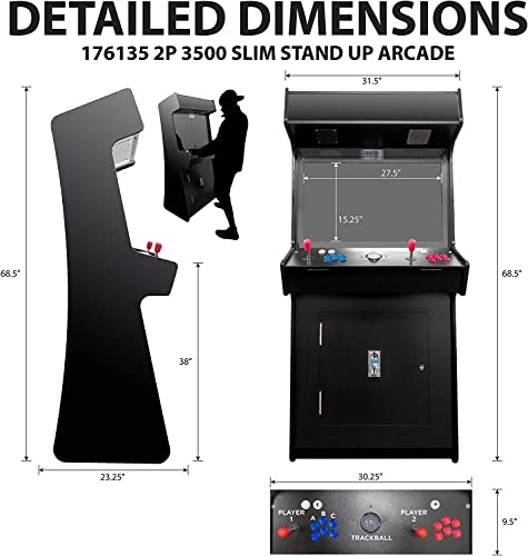 Creative Outdoor Distributor Full-Size Arcade Cabinet with Trackball, 5,100 Games, 32" Screen, 2 Stools