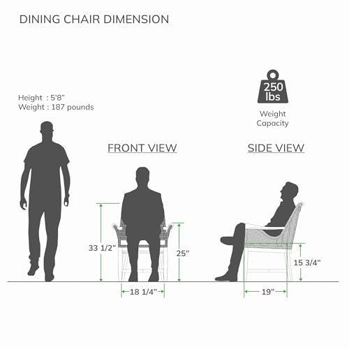 Cambridge Casual Sydney Outdoor Dining Chairs Teak Wood and All-Weather Wicker