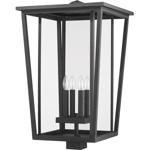 Z-Lite 4 Light Outdoor Post Mount Fixture Black
