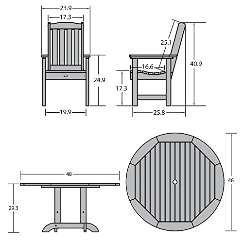 Highwood Lehigh 5-Piece Round Dining Set Harbor Gray