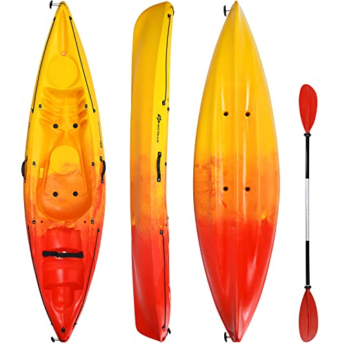 GLOBALWAY 10.2FT Sit-On-Top Fishing Kayak with Paddle Yellow/Orange