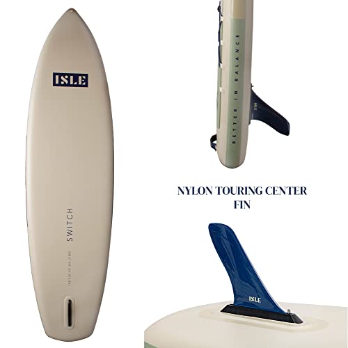 ISLE Surf and SUP Inflatable Hybrid Kayak-Stand Up Paddle Board Bundle Seafoam/Navy