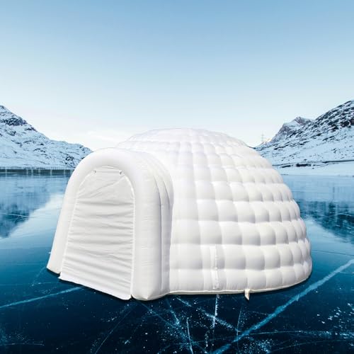 Younghome Inflatable Igloo Dome Tent with RGB LED Lights White