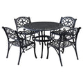 Pemberly Row Traditional Black Aluminum Chaise Lounge Black