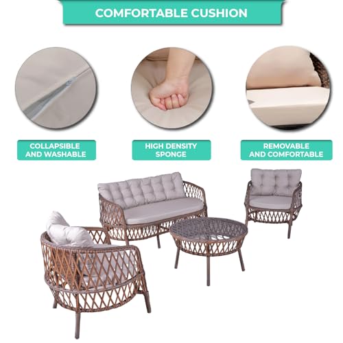Angora Maestro Rattan Outdoor Furniture Set Brown