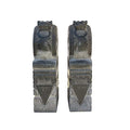 Orientliving Chinese Foo Dogs Door Block Drum Statue Gray
