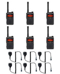 SR-Moto MEVX-S24-BLK UHF Portable Radio 403-470MHz 3 Watt 256 Channel with M4013 Speaker Microphone 6 Pack