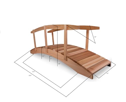 All Things Cedar 12-Ft Garden Bridge with Side Rails Natural Cedar