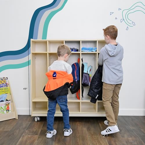 Angeles Mobile 5-Section Locker with Shoe Storage Wooden