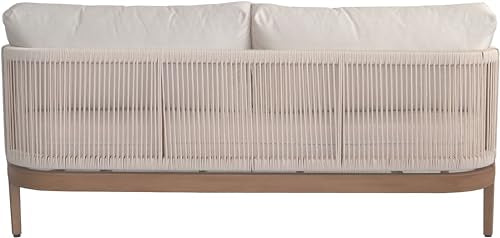 Meridian Furniture Maui Collection Modern Outdoor Patio Loveseat Cream