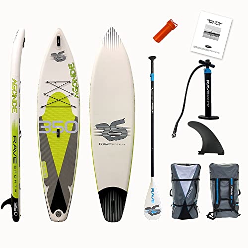 RAVE Sports Inflatable Stand Up Paddle Board Package Agonde Borealis Lime