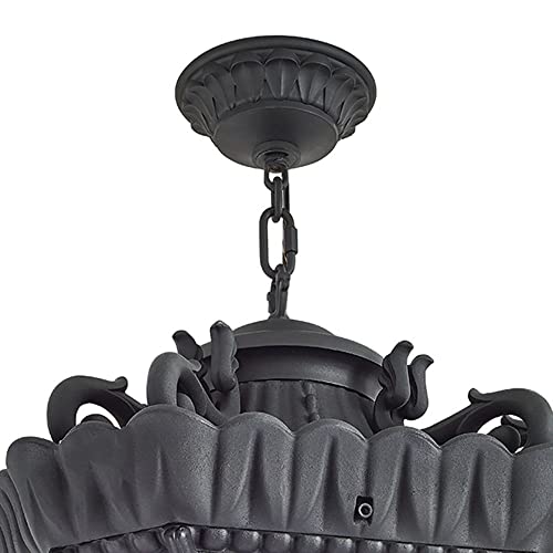 Bailey Street Home 8 Light Outdoor Ceiling Fixture Textured Black Finish