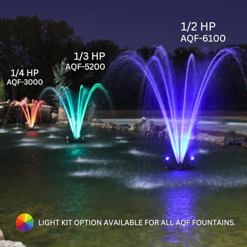 HALF OFF PONDS 1/2 HP Floating Fountain with Color-Changing Lights and Control Box