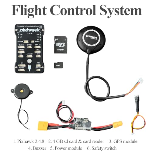 HAWK'S WORK F450 Drone Kit Set B with Frame, Pixhawk, GPS, Power Module, ESC, Brushless Motor, Prop, Battery & Accessories