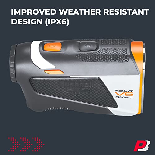 PlayBetter Bushnell Tour V6 Shift Golf Rangefinder with Slope - PinSeeker, Visual JOLT, BITE Mount - Shift (Slope)