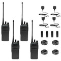 Motorola Solutions CP100D Analog UHF Two Way Radio 4 Pack with Remote Speaker Mic Black