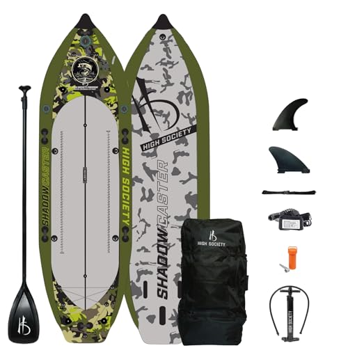 High Society Shadowcaster Premium Inflatable Paddle Board Package 11ft Sportsman Green