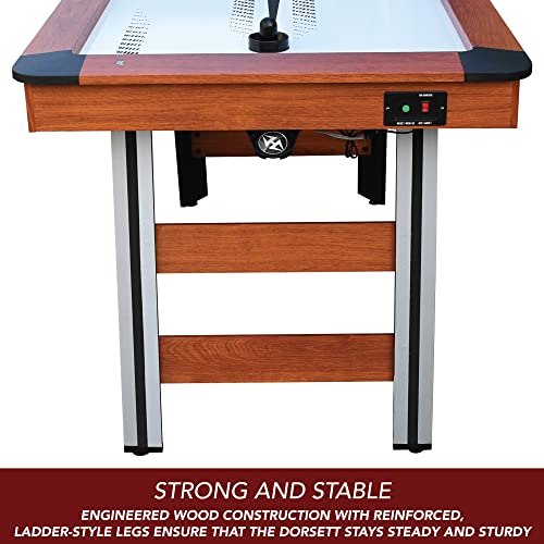 Hathaway Dorsett 60-in Air Hockey Table LED Scoring Wood Grain/Silver/Black