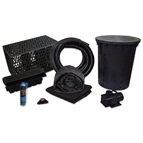HALF OFF PONDS Simply Waterfalls 4000 Pond Free Kit with MatrixBlox, 10' x 25' EPDM Liner, 4000 GPH Pump Black