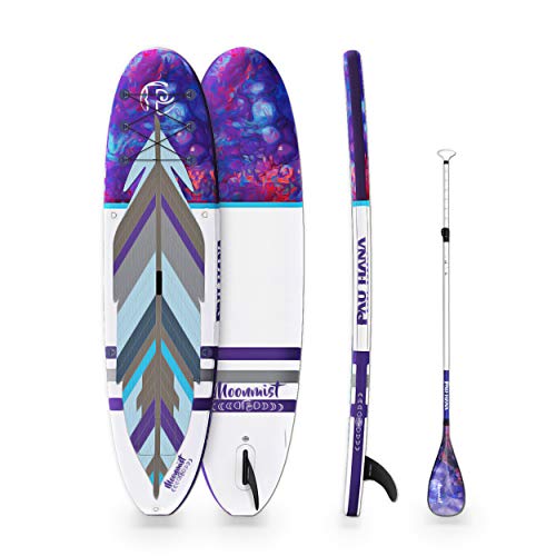 Pau Hana Surf Supply 10'0" Moonmist TPU Yoga Surf SUP Inflatable Stand Up Paddle Board Cosmic Feather