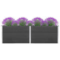 Garden Raised Bed WPC 78.7"x39.4"x35.8" Gray & Self-Watering Ceramic Flower Pot White/Black/Other
