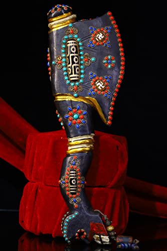 Generic 12" Tibetan Temple Natural Meteorite Mosaic Dzi Beads Amulet