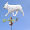 French Bulldog Hand Carved & Painted Weathervane White 32 Inch