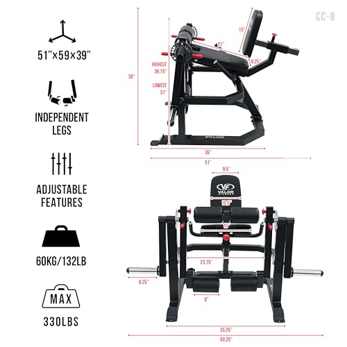 Valor Fitness Leg Curl Machine Black CC-8