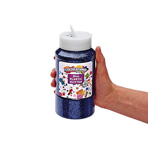 Colorations Extra-Safe Plastic Glitter Shaker Jars, Non-Toxic, 12 Colors