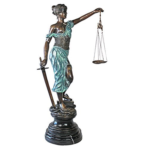 Design Toscano Themis Blind Justice Cast Bronze Statue Giant Bronze and Verdigris Finish