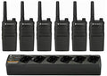 Motorola Solutions RMU2040 UHF 2 Watt 4 Channel Radios with 6 Radio Charger Black