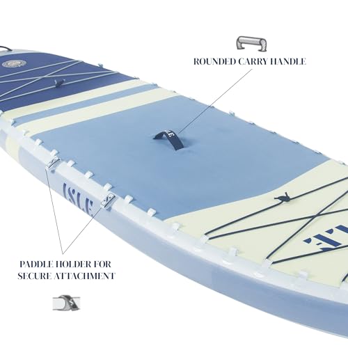 ISLE Surf and SUP Pioneer 3.0 Inflatable Stand Up Paddle Board Ice/Lumin/Slate