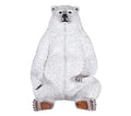 Design Toscano Oversized Sitting Pretty Polar Bear Statue with Paw Seat White