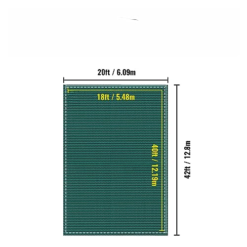 WACTO Rectangular Winter Pool Cover Triple Stitched High Strength Mesh Green 20ft x 42ft