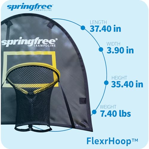 Springfree Medium Oval Trampoline 8x11 Ft + FlexrHoop Bundle Black