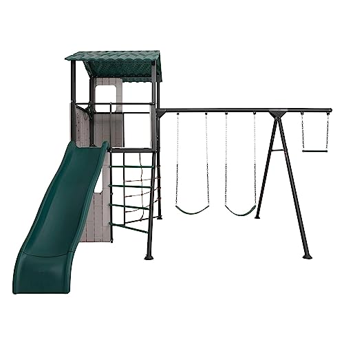 Lifetime Adventure Clubhouse Swing Set Playset Earthtone
