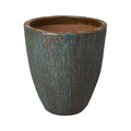 Emissary 21in Teal Stoneware Round Planter