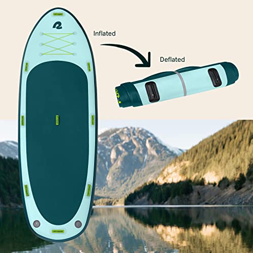 Retrospec Weekender-Crew 16 Extra Wide Inflatable Stand Up Multi Person Paddleboard ArmorStrength PVC iSUP Bundle Aruba Riptide