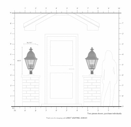 Livex Amwell 4-Light Outdoor Post Head Bronze