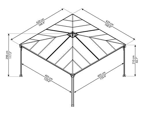 Palram Canopia Palermo 4300 Gazebo Gray