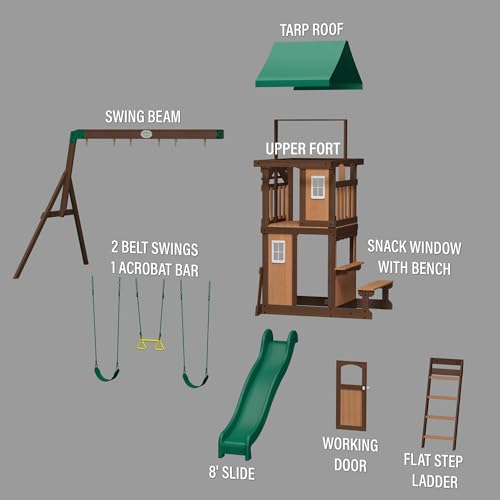 Backyard Discovery Lakewood Cedar Swing Set Multi-Color