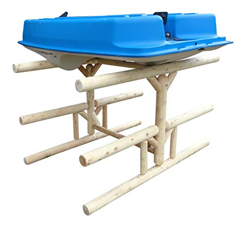 Log Kayak Rack 1 Paddle Boat Plus 2 Canoes Plus 2 Kayak or SUP Rack Natural