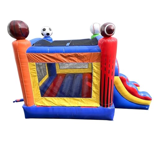 Pogo Bounce House Inflatable Sports Bounce House with Slide Deluxe Sports