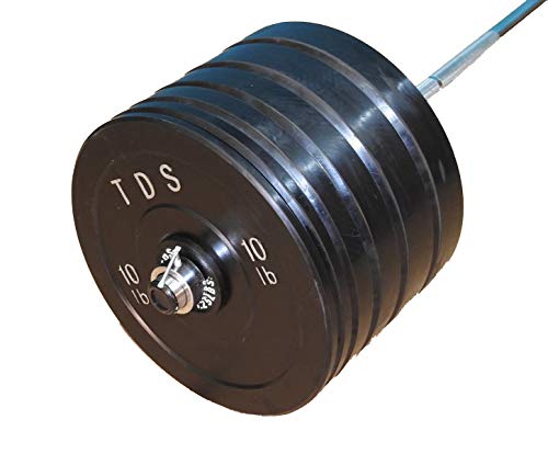 TDS 400 lb Bumper Plate Set with Olympic Bar and Collars